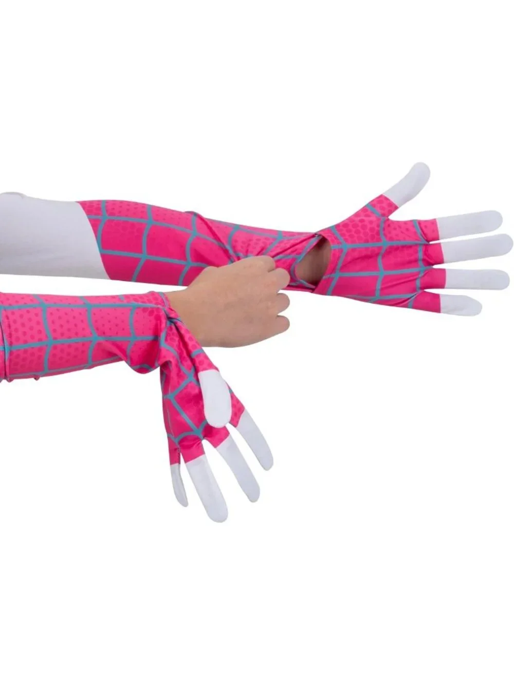 Youth Spider-Gwen Costume - Hooded Spandex Jumpsuit & Mask, Fun Superhero Outfit